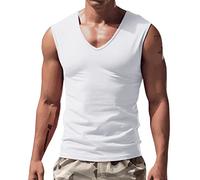 Tank Top Herren V-Ausschnitt Sommer Kurzarm Tank Top Herren Sport Aermellos Muscle-Shirt Athletisches Leicht und Schnelltrocknend Feiertags-Strand-Shirts für Gym Training Golf Shirt