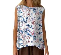 Tank Tops Für Damen Ärmellose Shirts Damen Lässige -Tanktops Mit V-Ausschnitt Sommer Top Große Größen T-Shirt Baumwolle Shirt Ärmellos Weißes T Elegantes Bluse Elegant Basic Träger Schwarzes Weiß M