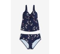 Tankini BONPRIX, Damen, Gr. 48, N-Gr, blau (dunkelblau geblümt), Obermaterial: 80% Polyamid, 20% Elasthan. Futter: 100% Polyester, bedruckt, geblümt, Bikini-Sets Tankini, zweiteiliges Set, sportlicher