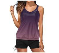 Tankini Damen 46 Tankini Oberteil Damen einzeln schwarz Set sportbekleidung Set Rock und Oberteil Bikini rot 3 teilig