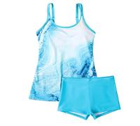 Tankini Damen Bauchweg Bademode Set Freizeit Badeanzug große größen Sommer Elegant Badeanzüge für Damen Swimsuit Gepolsterte Bademode Beachwear Blouson Tankini Oberteil mit Badeshorts