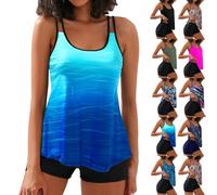 Tankini Damen Bauchweg Bademode Set Sommer Freizeit Badeanzug Tankinis Zweiteiler Sets Elegant Badeanzüge Für Damen Oberteil Mit Badeshorts