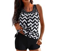 Tankini Damen Bauchweg, Damen Tankini Set Push Up Mesh Oberteile Und Badeshorts Große Größen Zweiteilig Strand Badeanzüge Bademode Badeanzug Badebekleidung
