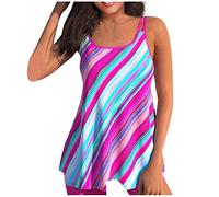 Tankini Damen Bauchweg Große Größen Badeanzüge Tankini Damen mit Shorts Zweiteiliger Bademode Tankinis für Damen Schwimmanzug Strandmode Sportlich Gepolstert