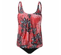 Tankini Damen Bauchweg Zweiteilig Badeanzug,Swimsuit Push Up Bikini Set High Waist Push Up Bikinis Brustpolster Swimsuit Frauen Crop Top Gerippte Bademode Triangel Breites Hohe Taille
