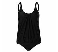 Tankini Damen Bauchweg Zweiteilig Badeanzug,Swimsuit Push Up Bikini Set High Waist Push Up Bikinis Brustpolster Swimsuit Frauen Crop Top Gerippte Bademode Triangel Breites Hohe Taille