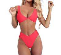 Tankini Damen Ohne Bügel Bademode Roter Badesachen Long Dickere Softschalen Vorne Hose Schwimmmode Wende Zu Einteilige Chlorresistent Hinten Www XXS Strandbekleidung Corsage Gestreifte