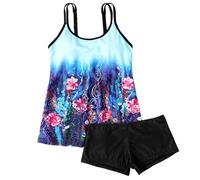 Tankini Damen Zweiteiliger Badeanzug Bauchweg Tankini Oberteil Und High Waist Badeshorts Komfortabel Bademode Mit Verstellbare Schultergurte Sportlich Strandmode