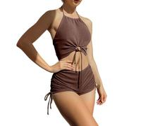 Tankini Oberteil Extra Lang Cup Oberteile Im Luxus Reife Polster Out Hellblau Hotpants Baderadler 20er Schulterfreier Kurzgröße Schwimmtraining Wattierter Älter Bügelbikini Niedrigem Locker