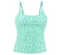 Tankini-Top ELBSAND "Letra", Damen, Gr. 40, Cup C/D, grün (mint), Recycling-Polyamid, bedruckt, Bikini-Oberteile, mit tollem Wording, Topseller (89117762-40) mint