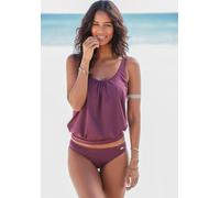 Tankini-Top LASCANA "Italy", Damen, Gr. 36, N-Gr, rot (bordeaux), Microfaser, Microfaser, Polyamid, unifarben, Bikini-Oberteile, in Oversize-Form (534591-36) bordeaux