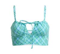 Tankini-Top ROXY "Printed Essentials Tank Top", Damen, Gr. M, grün (katydid as if plaid), Obermaterial: 85% Polyester, 15% Elasthan., Bikini-Oberteile (89374347-M) katydid as if plaid