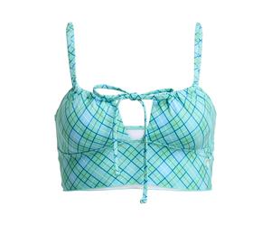 Tankini-Top ROXY "Printed Essentials Tank Top", Damen, Gr. M, grün (katydid as if plaid), Obermaterial: 85% Polyester, 15% Elasthan., Bikini-Oberteile (89374347-M) katydid as if plaid