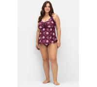 Tankini-Top SHEEGO BY JOE BROWNS, Damen, Gr. 44, Cup B, lila (beere, gemustert), Elasthan, Polyamid, Bikini-Oberteile (44965055-44) beere, gemustert