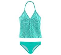 Tankini VENICE BEACH, Mädchen, Gr. 122/128, N-Gr, grün (mint, weiß), Polyamid, Melange-Effekt, Bikini-Sets Tankini, verstellbare Träger, unifarbene Hose (509172-122) mint, weiß