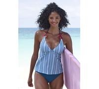 Tankini VIVANCE, Damen, Gr. 38, Cup A/B, blau (blau bedruckt), Polyamid, bedruckt, Bikini-Sets Tankini, mit Zierringen (87920969-38) blau bedruckt