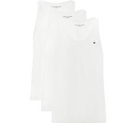 Tanktop "3P TANK TOP", Herren, Gr. XL (54), weiß, weiß, weiß, Jersey, Obermaterial: 100% Baumwolle, TOMMY HILFIGER UNDERWEAR, Basic, körpernah hüftlang, Rundhals, Tops Tanktop, mit Logo-Stickerei (205