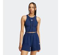 Tanktop ADIDAS ORIGINALS "ESS RIB TANK", Damen, Gr. XXL, blau (night indigo), Obermaterial: 46% Baumwolle, 45% Viskose, 9% Elasthan, Tops Tanktop (36165141-XXL) night indigo