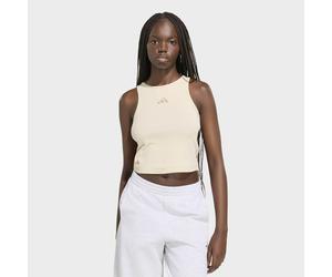 Tanktop ADIDAS SPORTSWEAR "W AK SL RIB TNK", Damen, Gr. L, beige (crystal linen), Obermaterial: 46% Baumwolle, 45% Viskose, 9% Elasthan, normal, Rundhals, Tops Tanktop, mit sportlichem Stil, für Sport