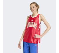 Tanktop ADIDAS SPORTSWEAR "W STA SEAS TANK", Damen, Gr. XS, pure ruby, sanftes weiß, crystal linen, Obermaterial: 100% Polyester, Rundhals, Tops Tanktop (45232149-XS) pure ruby, sanftes weiß, crystal