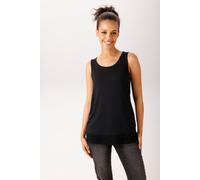 Tanktop ANISTON CASUAL, Damen, Gr. 34, schwarz, Single Jersey, Obermaterial: 95% Viskose (LENZING™ ECOVERO™), 5% Elasthan. Spitze: 95% Polyester, 5% Elasthan, unifarben, figurumspielend hüftbedeckend,