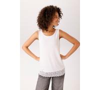 Tanktop ANISTON CASUAL, Damen, Gr. 42, weiß, Single Jersey, Obermaterial: 95% Viskose (LENZING™ ECOVERO™), 5% Elasthan. Spitze: 95% Polyester, 5% Elasthan, unifarben, figurumspielend hüftbedeckend, Ru