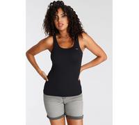 Tanktop ARIZONA, Damen, Gr. 40/42, schwarz, Single Jersey, Obermaterial: 50% Baumwolle, 50% Modal, bestickt, unifarben, Basic, figurbetont hüftbedeckend, Tops Tanktop, mit Logo-Stickerei (90200817-40)