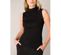 Tanktop BASE LEVEL "Yali", Damen, Gr. 42, schwarz, Jersey, Obermaterial: 80% Viskose, 20% Nylon, unifarben, körpernah hüftlang, Rundhals, Tops Tanktop, mit Stehkragen (48713120-42) schwarz