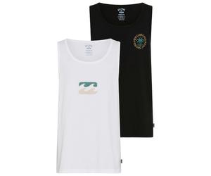Tanktop BILLABONG "ESTRADA ICON DOUBLEPACK", Herren, Gr. M, schwarz, weiß, Obermaterial: 100% Baumwolle, Tops Tanktop, 2er-Pack, aus Baumwolle (28663047-M) schwarz, weiß
