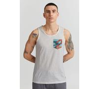 Tanktop BLEND "BHTroppo", Herren, Gr. L, weiß (snow weiß), Web, 100% Baumwolle, gemustert, regular fit normal, Rundhals, Tops Tanktop, Lässiges Tanktop mit Rundhalssauschnitt (24827948-L) snow weiß
