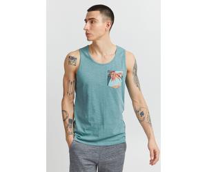 Tanktop BLEND "BHTroppo", Herren, Gr. XL, blau (mineral blau), Web, 100% Baumwolle, gemustert, regular fit normal, Rundhals, Tops Tanktop, Lässiges Tanktop mit Rundhalssauschnitt (75323108-XL) mineral