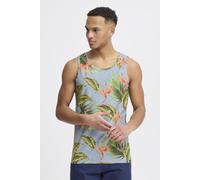 Tanktop BLEND "BHTros", Herren, Gr. XL, blau (dusty blau), Web, 100% Baumwolle, gemustert, regular fit normal, Rundhals, Tops Tanktop, Lässiges Tanktop mit Rundhalssauschnitt (60870335-XL) dusty blau