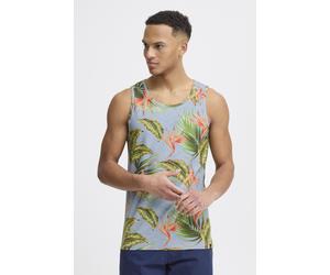 Tanktop BLEND "BHTros", Herren, Gr. XXL, dusty blau, Web, 100% Baumwolle, gemustert, regular fit normal, Rundhals, Tops Tanktop, Lässiges Tanktop mit Rundhalssauschnitt (60870335-XXL) dusty blau
