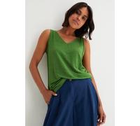 Tanktop BONPRIX, Damen, Gr. 48/50 (XL), grün (forstgrün), Obermaterial: 100% Leinen, bequem, Tops Tanktop, aus Leinen, ärmelloses Design, strukturierte Oberfläche, atmungsaktiv (78189447-48) forstgrün