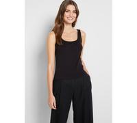 Tanktop BONPRIX, Damen, Gr. 52/54 (XXL), schwarz, Jersey, Obermaterial: 100% Baumwolle, unifarben, eng hüftlang, Rundhals, Tops Tanktop, mit normalen Trägern, mit dezentem Carré-Ausschnitt, eng anlieg