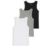 Tanktop BOSS "3P RibClassic BOSS ONE", Herren, Gr. S, open miscellaneous 980, Rippware, Obermaterial: 100% Baumwolle, Rundhals, Tops Tanktop, Ton in Ton Stickerei auf der Brust (43887904-S) open misce