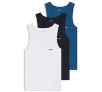 Tanktop BOSS "3P RibClassic BOSS ONE", Herren, Gr. XXL, open miscellaneous 975, Rippware, Obermaterial: 100% Baumwolle, Rundhals, Tops Tanktop, Ton in Ton Stickerei auf der Brust (20525432-XXL) open m