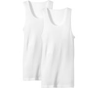 Tanktop CALIDA "Natural Benefit", Herren, Gr. XL (56), weiß, Feinripp, Obermaterial: 100% Baumwolle, unifarben, normal hüftbedeckend, Rundhals, Tops Tanktop, Rundhals-Ausschnitt, Feinripp, atmungsakti