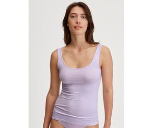 Tanktop CALIDA "Natural Comfort", Damen, Gr. S (40/42), lila (orchid petal), Single Jersey, Obermaterial: 92% Baumwolle, 8% Elasthan, hüftbedeckend, Rundhals, Tops Tanktop, elastisch, pillingarm, weic