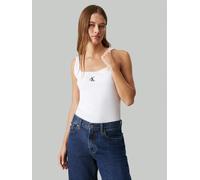 Calvin Klein Damen Tank Top Ck Rib Rundhalsausschnitt, Weiß (Bright White), L