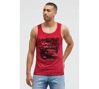 Tanktop CAMP DAVID, Herren, Gr. L, rot, Single Jersey, Material: 100% Baumwolle, bedruckt, regular fit normal, Rundhals, Tops Tanktop, aus Baumwolle (25073164-L) rot