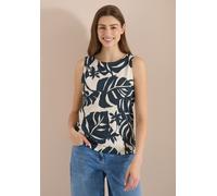 Tanktop CECIL, Damen, Gr. L (42), palm breeze grün, Web, 50% Baumwolle, 50% Modal, gemustert, comfort fit normal, Rundhals, normaler Saum, Tops Tanktop, mit Blätterprint (96112504-L) palm breeze grün