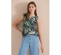 Tanktop CECIL, Damen, Gr. XS (36), palm breeze grün, Web, 100% Baumwolle, gemustert, comfort fit normal, Rundhals, normaler Saum, Tops Tanktop (38284028-XS) palm breeze grün
