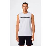 Tanktop CHAMPION "BASICS Sleeveless T-Shirt Large Logo", Herren, Gr. M, wht, Obermaterial: 100% Baumwolle, normal, Rundhals, Tops Tanktop, sportliche Schnittform, sportlicher Stil, mit Rundhalsausschn
