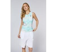 Tanktop CHIEMSEE, Damen, Gr. 40, bunt (tropical breeze), 95% Baumwolle, 5% Elasthan, slim fit, tiefer Rundhals, Tops Tanktop, - mit kleiner Logostickerei im Nacken (70284605-L) tropical breeze