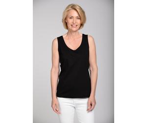 Tanktop CLARINA "Hannah", Damen, Gr. 46, schwarz, Obermaterial: 100% Baumwolle., unifarben, Rundhals, Tops Tanktop, Pima Cotton Interlock (16710510-46) schwarz
