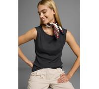 Tanktop FLASHLIGHTS, Damen, Gr. 36/38, schwarz, Jersey, Obermaterial: 100% Baumwolle, clean, unifarben, Basic, figurbetont hüftbedeckend, U-Boot-Ausschnitt, Tops Tanktop, mit U-Boot Ausschnitt (917472