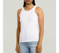 Tanktop G-STAR "Ribbed Tanktop", Damen, Gr. XXL (44), weiß, Single Jersey, Obermaterial: 95% Baumwolle, 5% Elasthan, unifarben, gerade normal, Rundhals, Tops Tanktop, mit breiten Trägern (96332518-XXL