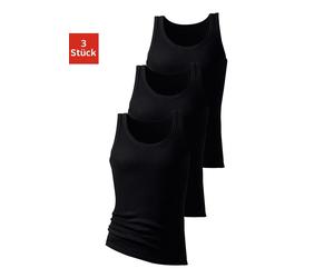 Tanktop H.I.S "Feinripp", Herren, Gr. 5M, schwarz, Feinripp, Obermaterial: 100% Baumwolle, unifarben, Basic, figurbetont, tiefer Rundhals, eingefasste Kante, Tops Tanktop, aus weicher Baumwollqualität