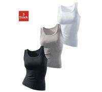 Tanktop H.I.S "ohne Seitennähte" Gr. 36/38, schwarz-weiß (schwarz, grau meliert, weiß) Damen Tops (830199-36) schwarz, grau meliert, weiß